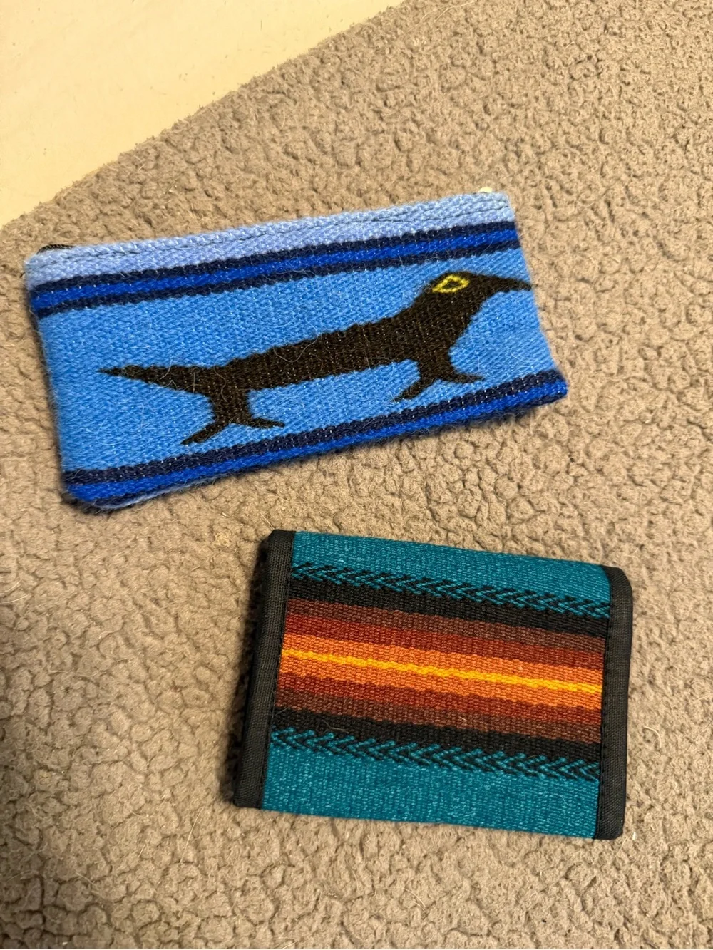 Guatemalan wallet and mini zip bag